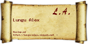 Lungu Alex névjegykártya